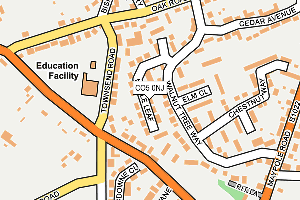 CO5 0NJ map - OS OpenMap – Local (Ordnance Survey)