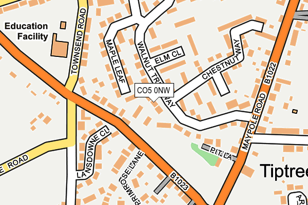 CO5 0NW map - OS OpenMap – Local (Ordnance Survey)