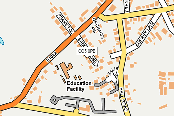 CO5 0PB map - OS OpenMap – Local (Ordnance Survey)