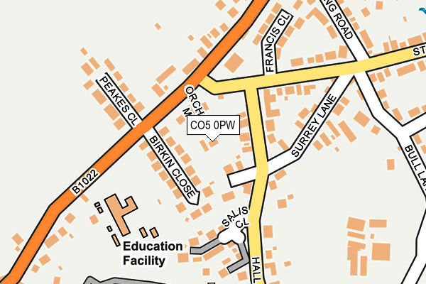 CO5 0PW map - OS OpenMap – Local (Ordnance Survey)