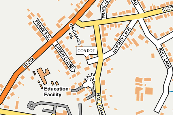 CO5 0QT map - OS OpenMap – Local (Ordnance Survey)