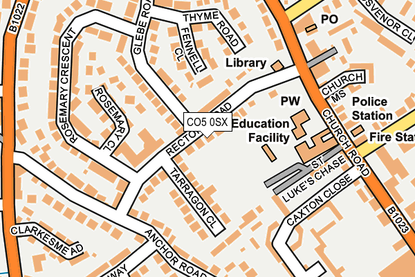 CO5 0SX map - OS OpenMap – Local (Ordnance Survey)