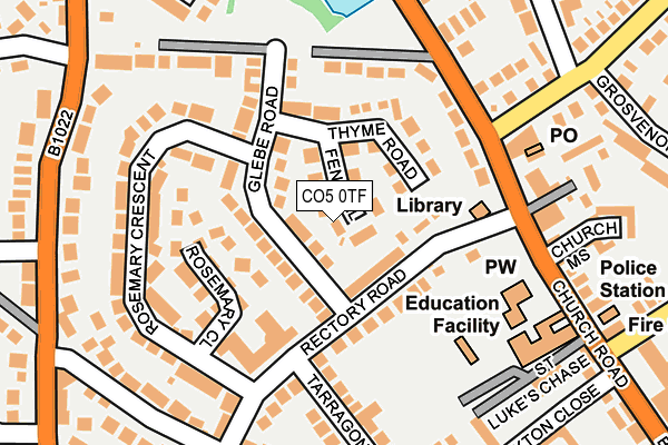 CO5 0TF map - OS OpenMap – Local (Ordnance Survey)