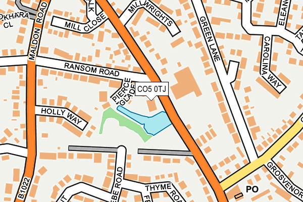 CO5 0TJ map - OS OpenMap – Local (Ordnance Survey)