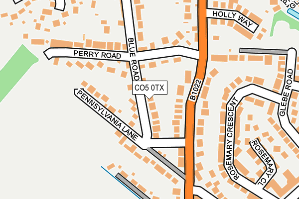 CO5 0TX map - OS OpenMap – Local (Ordnance Survey)