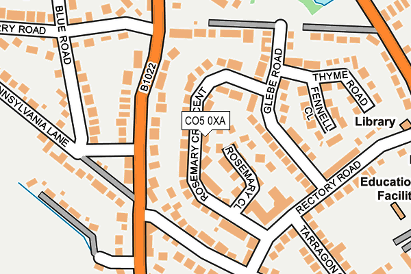 CO5 0XA map - OS OpenMap – Local (Ordnance Survey)
