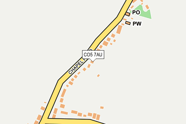 CO5 7AU map - OS OpenMap – Local (Ordnance Survey)