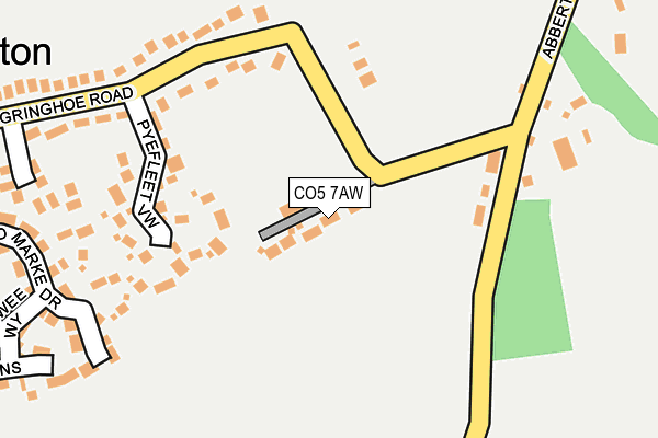 CO5 7AW map - OS OpenMap – Local (Ordnance Survey)