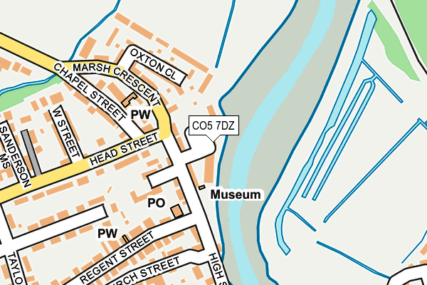 CO5 7DZ map - OS OpenMap – Local (Ordnance Survey)