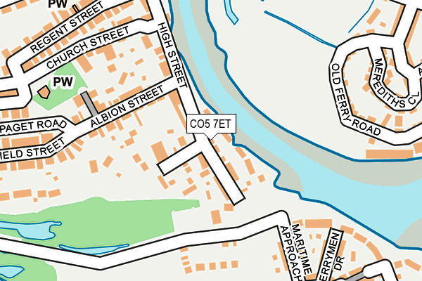 CO5 7ET map - OS OpenMap – Local (Ordnance Survey)