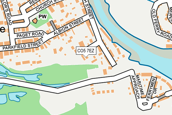 CO5 7EZ map - OS OpenMap – Local (Ordnance Survey)