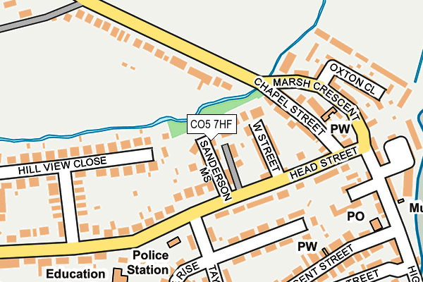 CO5 7HF map - OS OpenMap – Local (Ordnance Survey)