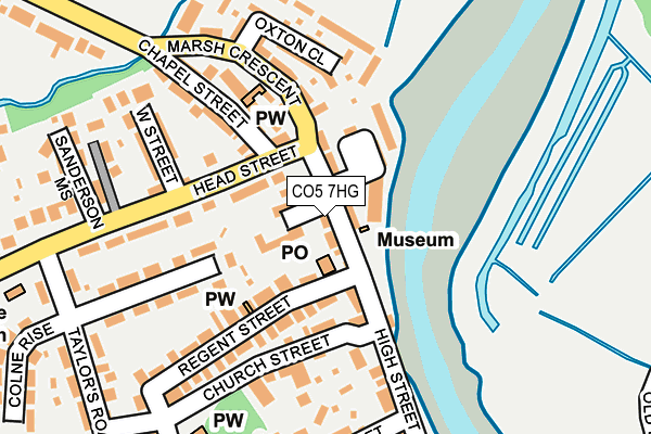 CO5 7HG map - OS OpenMap – Local (Ordnance Survey)