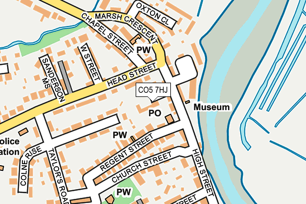 CO5 7HJ map - OS OpenMap – Local (Ordnance Survey)