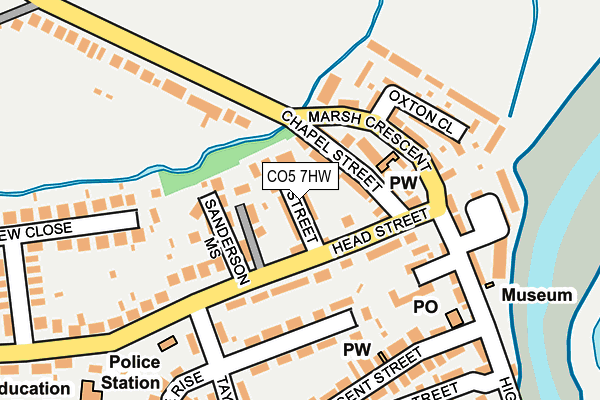 CO5 7HW map - OS OpenMap – Local (Ordnance Survey)