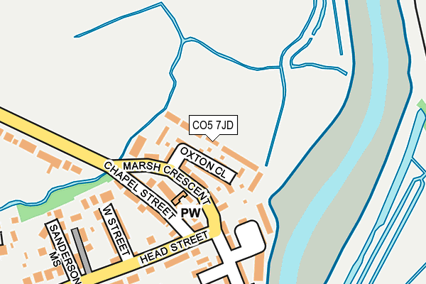 CO5 7JD map - OS OpenMap – Local (Ordnance Survey)