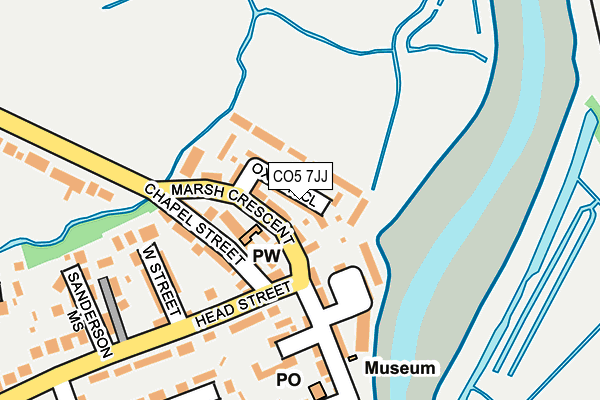 CO5 7JJ map - OS OpenMap – Local (Ordnance Survey)