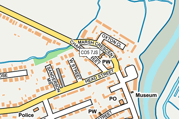 CO5 7JS map - OS OpenMap – Local (Ordnance Survey)