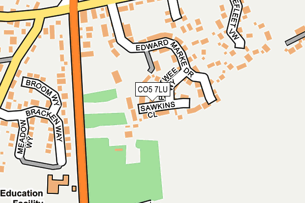 CO5 7LU map - OS OpenMap – Local (Ordnance Survey)