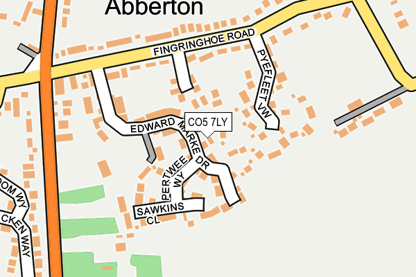 CO5 7LY map - OS OpenMap – Local (Ordnance Survey)