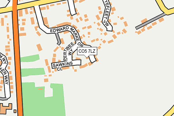 CO5 7LZ map - OS OpenMap – Local (Ordnance Survey)