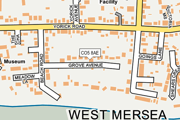 CO5 8AE map - OS OpenMap – Local (Ordnance Survey)