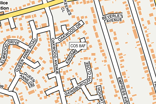 CO5 8AF map - OS OpenMap – Local (Ordnance Survey)