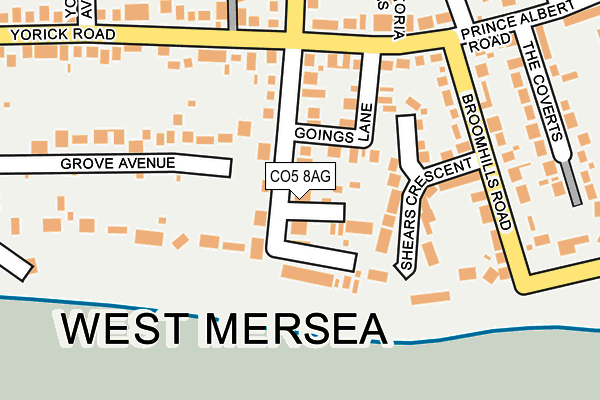 CO5 8AG map - OS OpenMap – Local (Ordnance Survey)