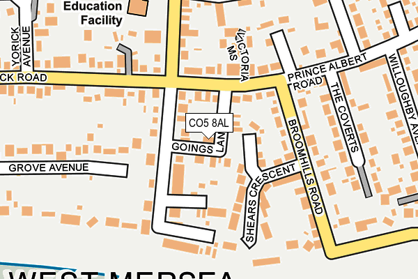 CO5 8AL map - OS OpenMap – Local (Ordnance Survey)