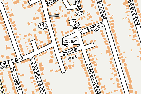 CO5 8AY map - OS OpenMap – Local (Ordnance Survey)