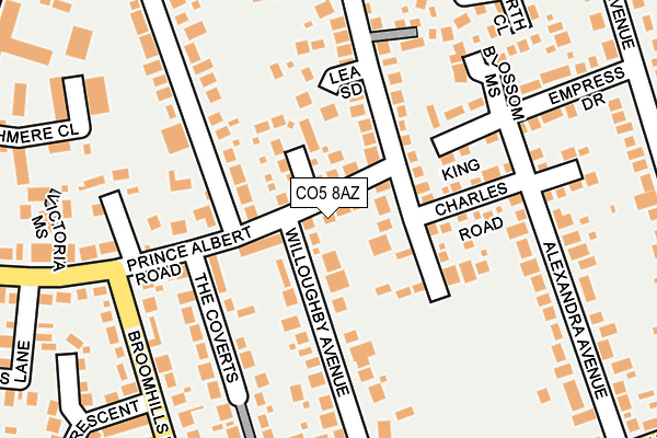 CO5 8AZ map - OS OpenMap – Local (Ordnance Survey)