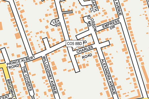 CO5 8BD map - OS OpenMap – Local (Ordnance Survey)