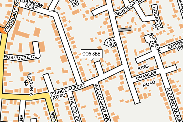 CO5 8BE map - OS OpenMap – Local (Ordnance Survey)