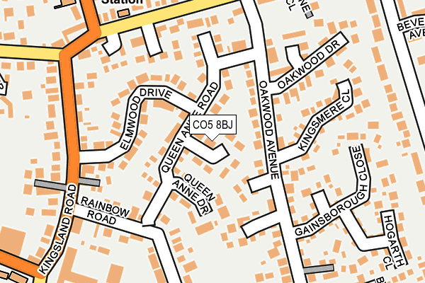 CO5 8BJ map - OS OpenMap – Local (Ordnance Survey)