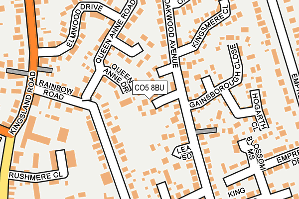 CO5 8BU map - OS OpenMap – Local (Ordnance Survey)