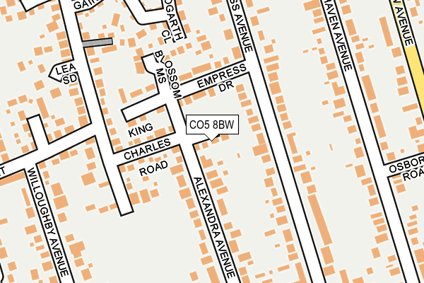 CO5 8BW map - OS OpenMap – Local (Ordnance Survey)