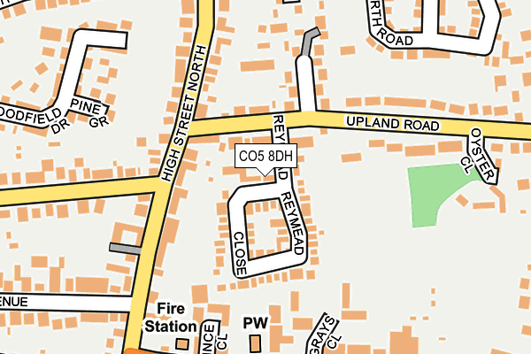 CO5 8DH map - OS OpenMap – Local (Ordnance Survey)