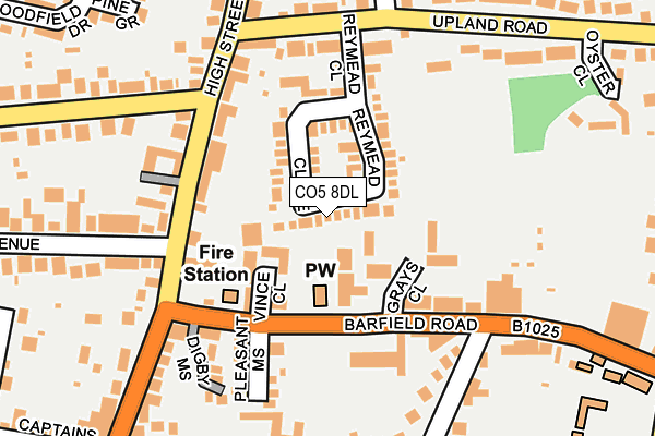 CO5 8DL map - OS OpenMap – Local (Ordnance Survey)