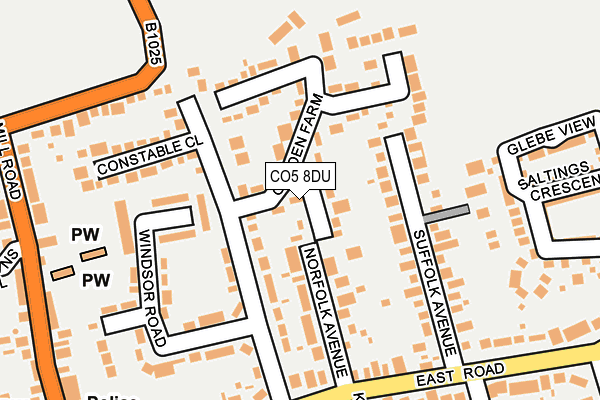 CO5 8DU map - OS OpenMap – Local (Ordnance Survey)