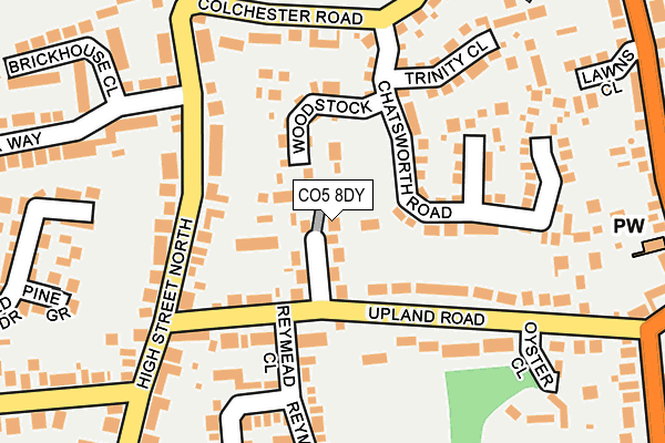 CO5 8DY map - OS OpenMap – Local (Ordnance Survey)