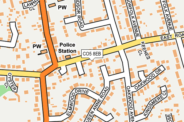 CO5 8EB map - OS OpenMap – Local (Ordnance Survey)
