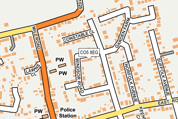 CO5 8EG map - OS OpenMap – Local (Ordnance Survey)