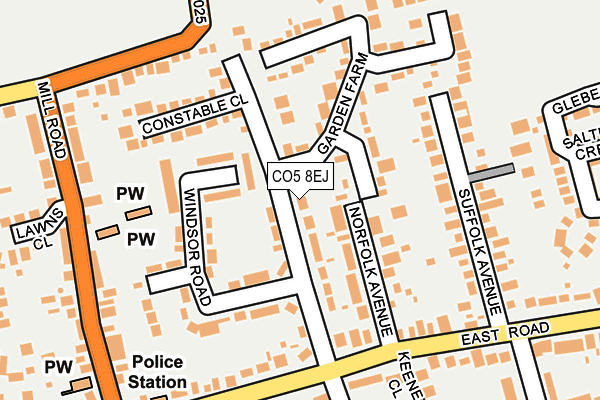 CO5 8EJ map - OS OpenMap – Local (Ordnance Survey)