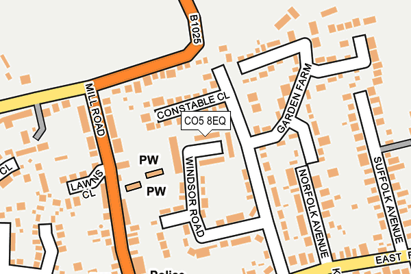 CO5 8EQ map - OS OpenMap – Local (Ordnance Survey)