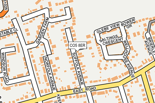 CO5 8ER map - OS OpenMap – Local (Ordnance Survey)