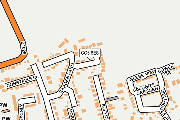 CO5 8ES map - OS OpenMap – Local (Ordnance Survey)