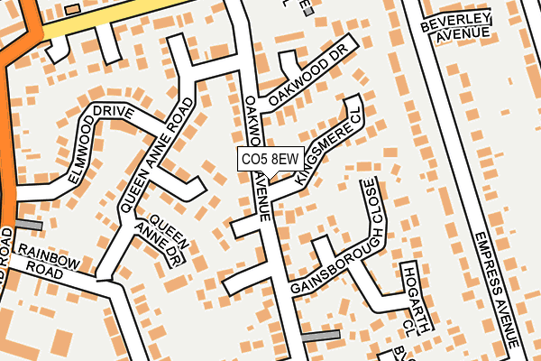 CO5 8EW map - OS OpenMap – Local (Ordnance Survey)