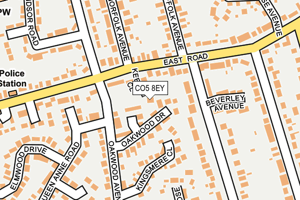 CO5 8EY map - OS OpenMap – Local (Ordnance Survey)