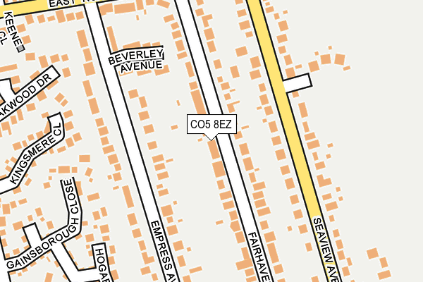 CO5 8EZ map - OS OpenMap – Local (Ordnance Survey)