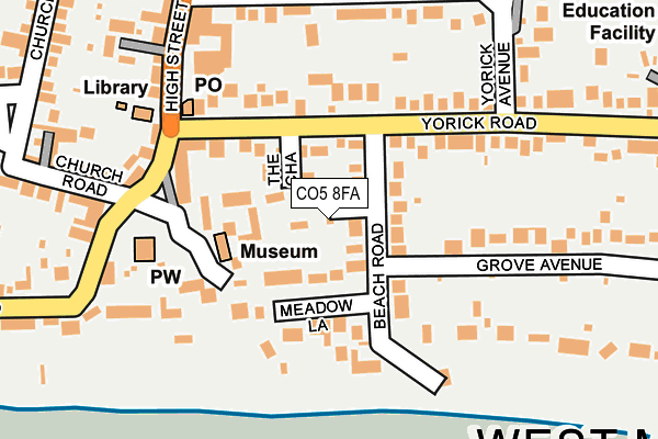 CO5 8FA map - OS OpenMap – Local (Ordnance Survey)